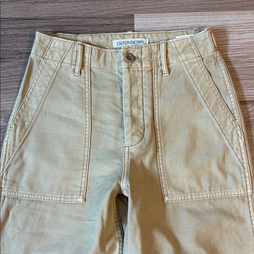New! Outerknown Westbound Utility Khaki Chinos size 24 XS Minimalist Cotton - Picture 2 of 8